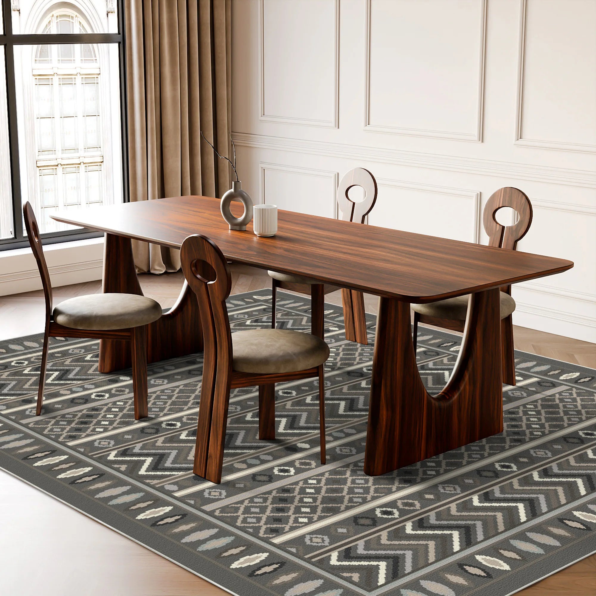 Waschbarer Teppich mit Geometrischem Muster Shadow Tribe