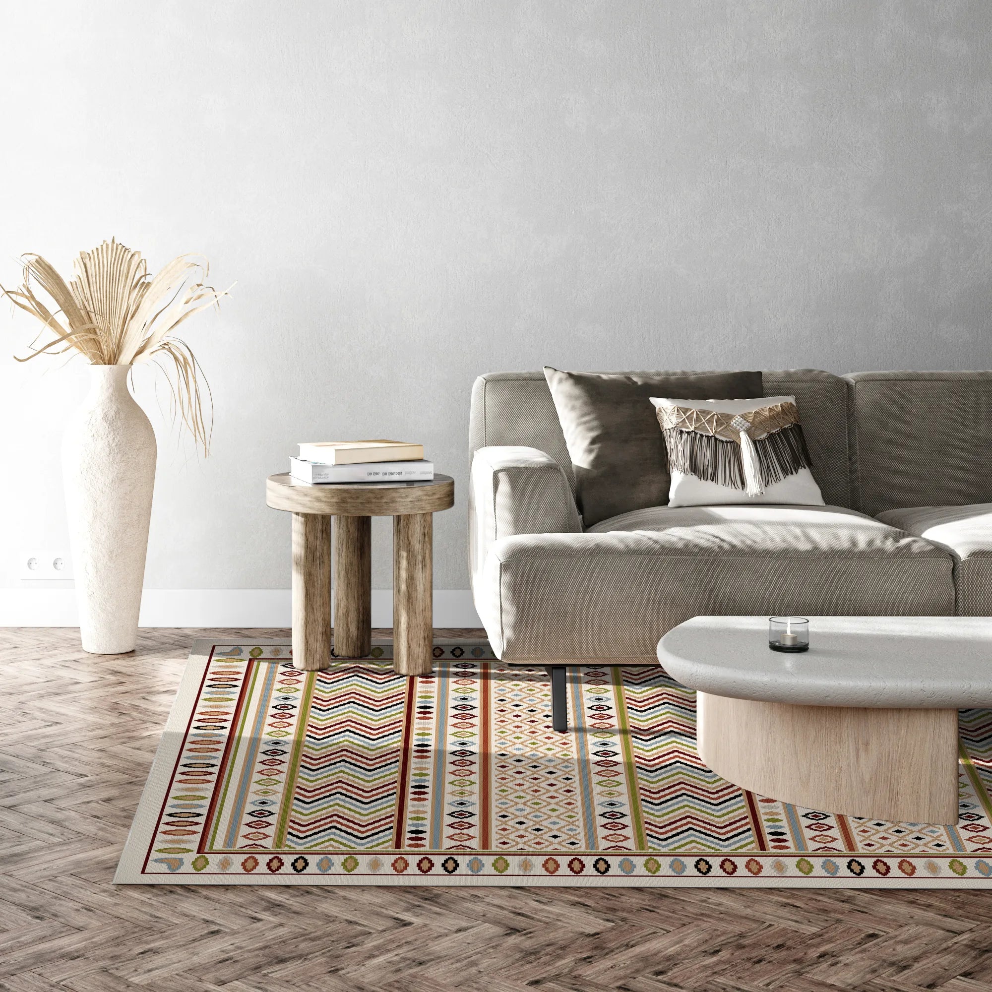 Waschbarer Teppich Painted Mesa Geometric