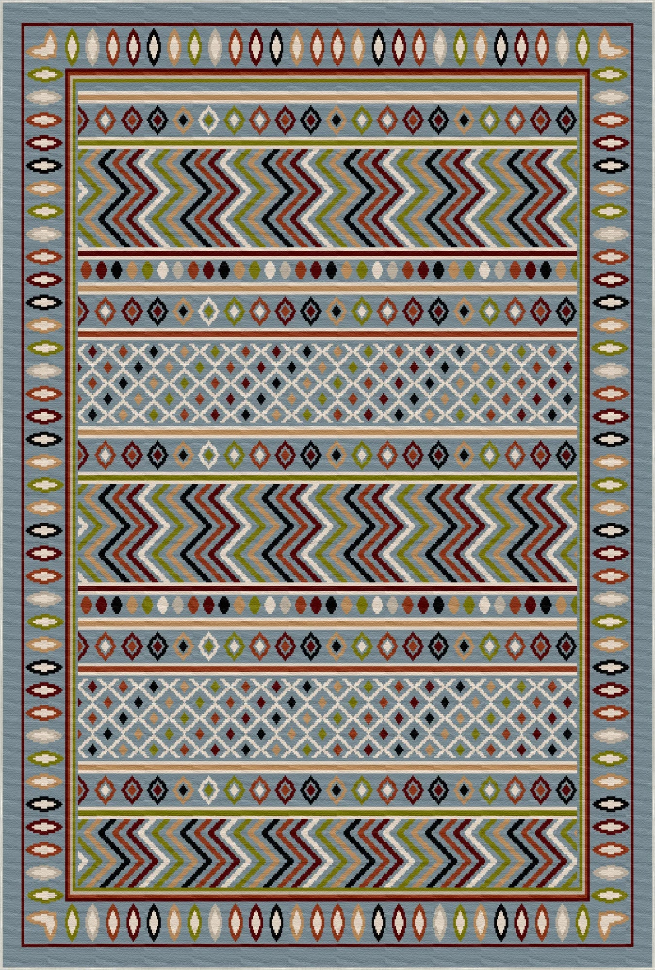 Waschbarer Teppich Azure Trail Geometric