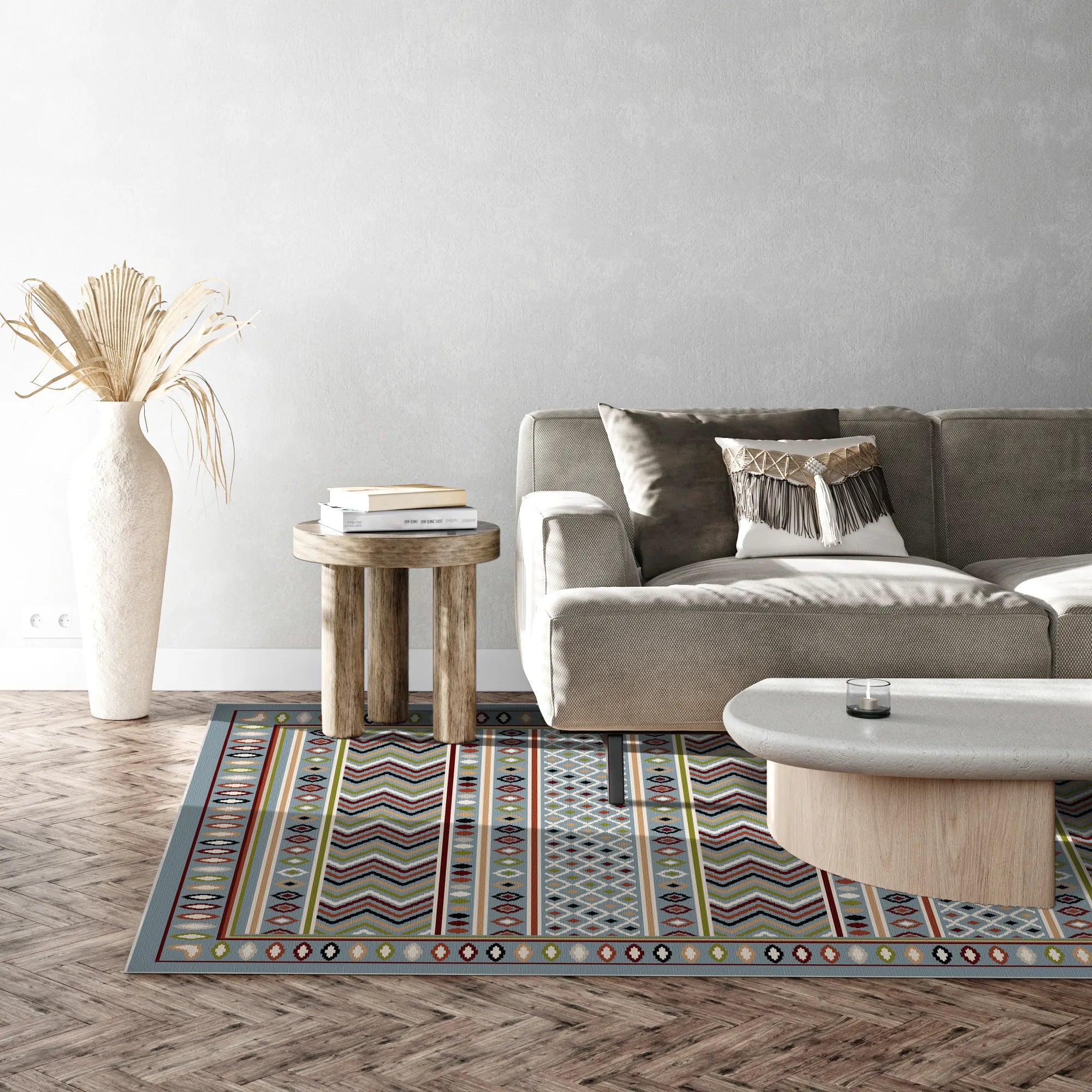 Waschbarer Teppich Azure Trail Geometric