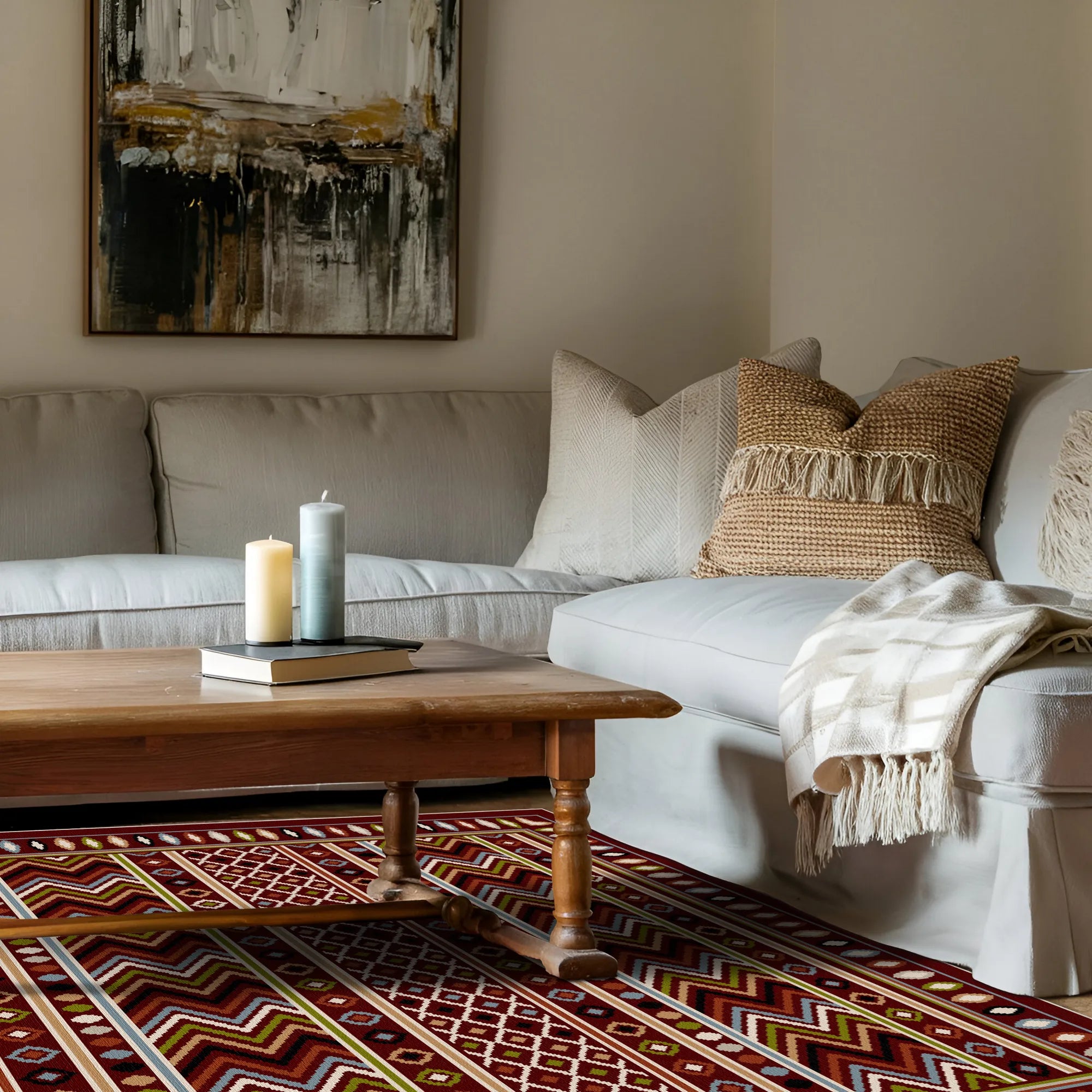 Waschbarer Teppich Canyon Clay Geometric