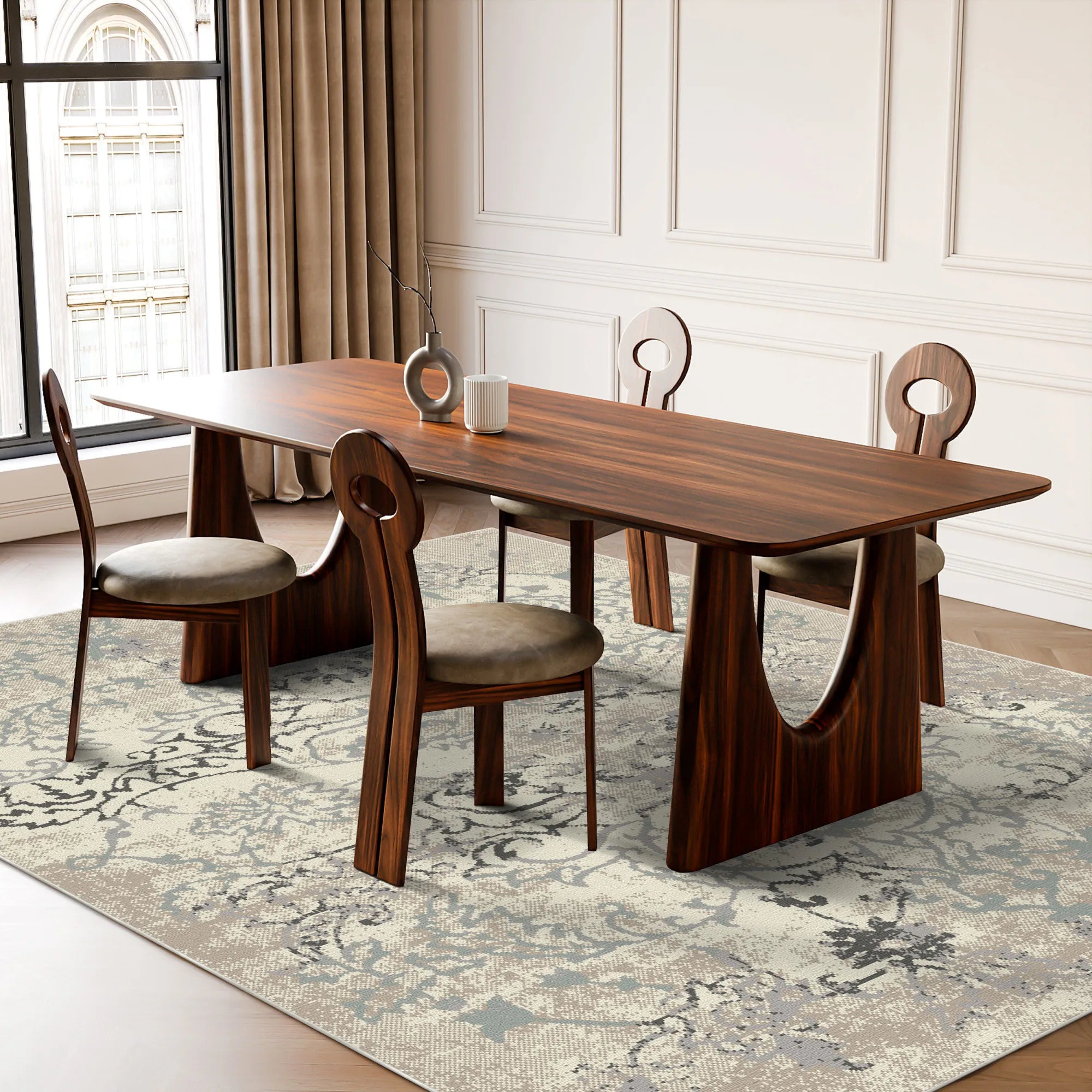 Alabaster Dream Vintage Waschbarer Teppich