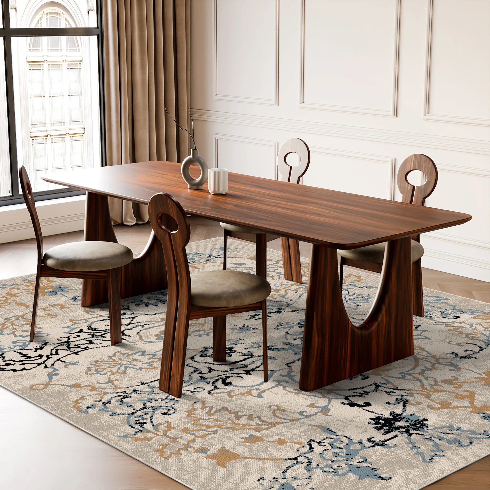 Waschbarer Teppich Gilded Sky im Used-Look