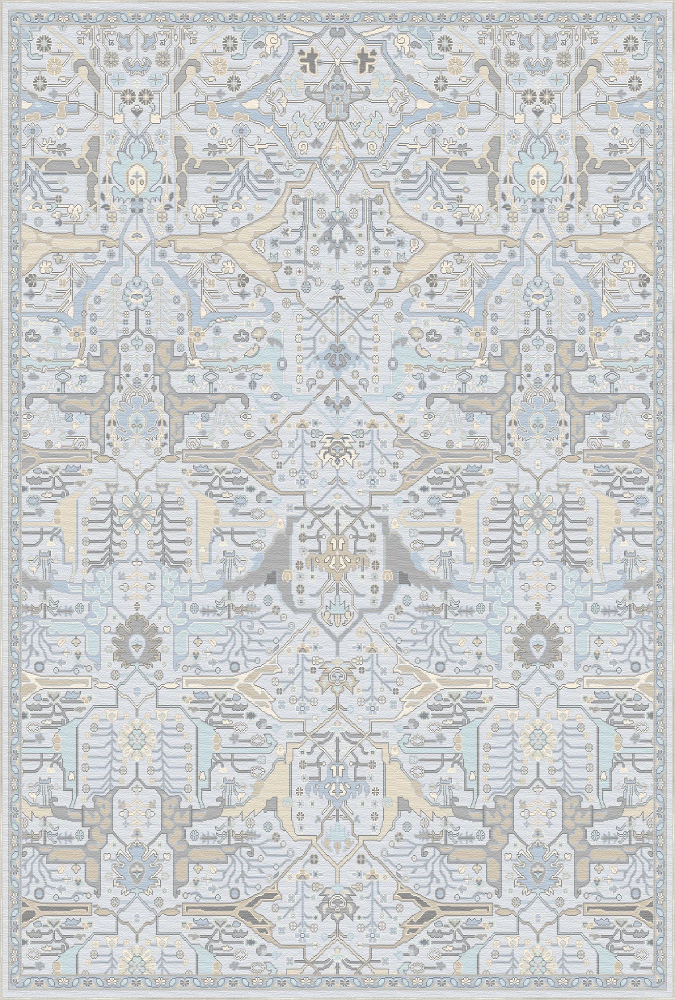 Elora Glacial Cipher Abstrakter Teppich