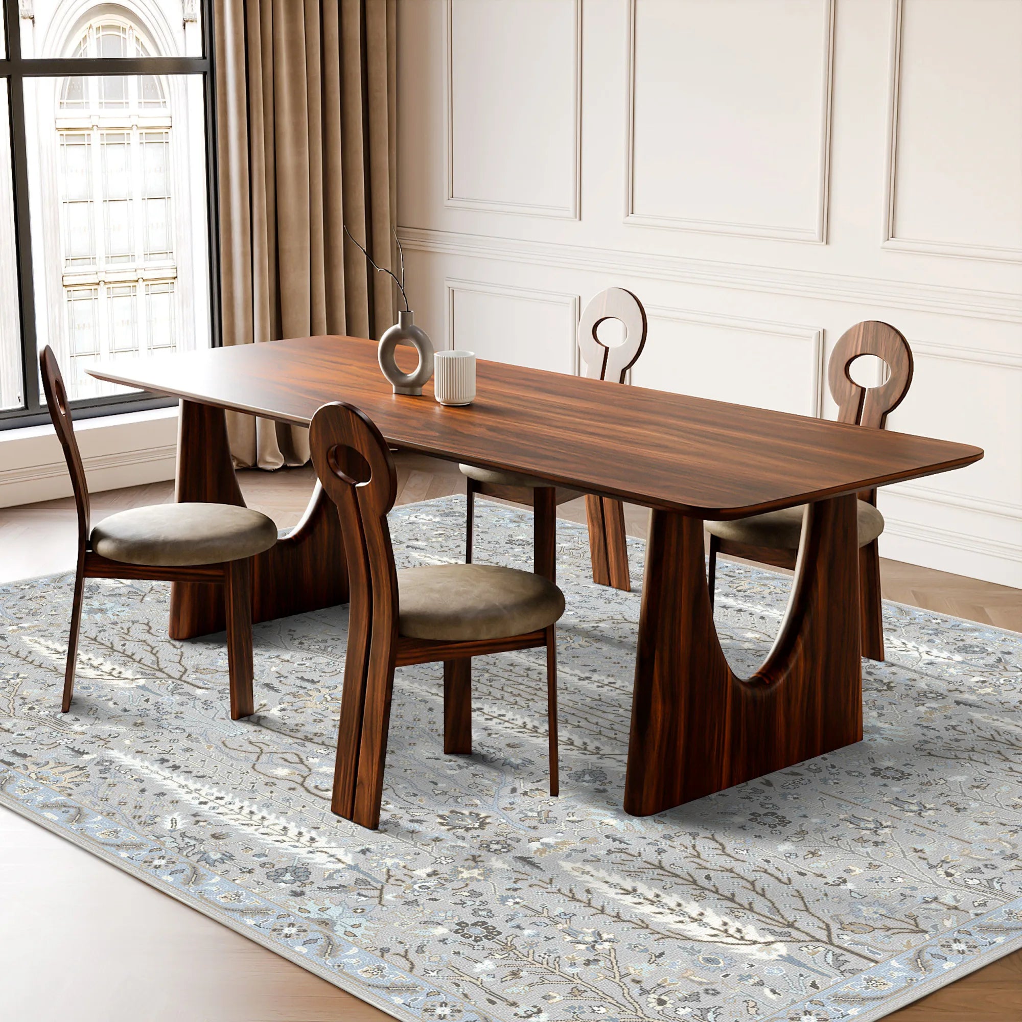 Nora Silver Arbor Floral Teppich