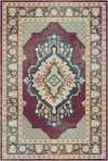 Vala Plum Diamond Medallion Teppich Pflaume