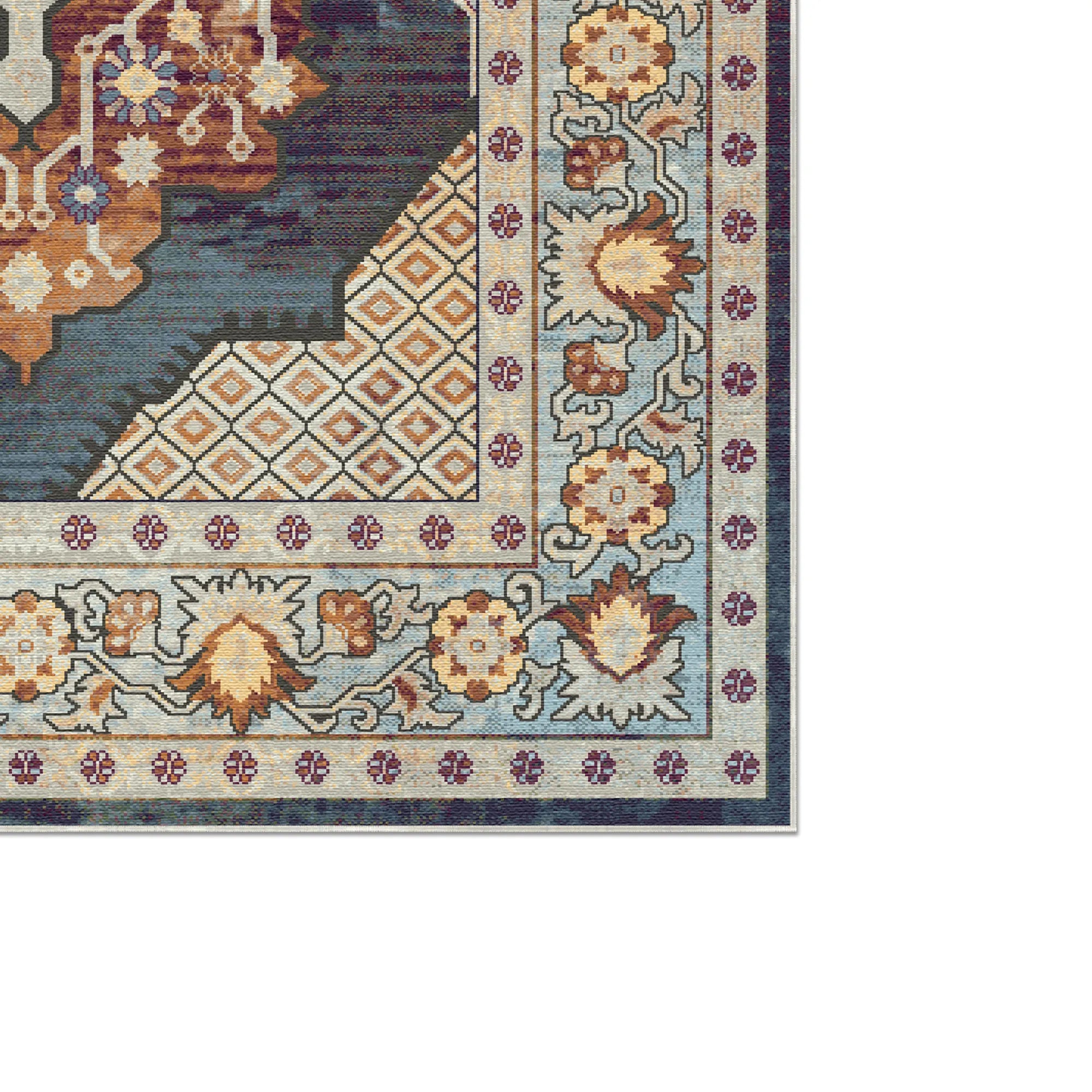 Atlas Schiefer Diamant Medaillon Teppich