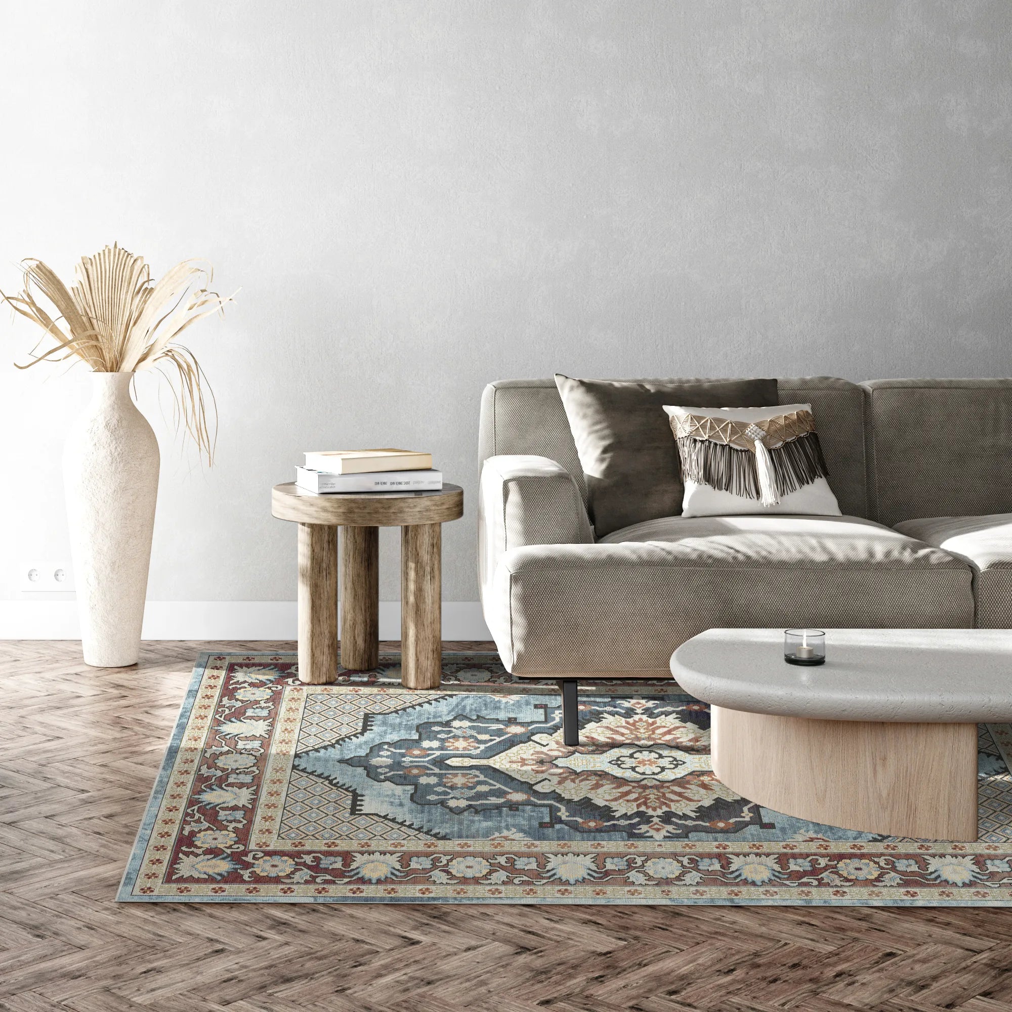 Zephyr Azure Diamond Medallion Teppich