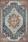 Theron Schiefer Emblem Medaillon Teppich Indigo