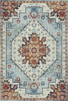 Alden Himmel Emblem Medaillon Teppich Hellblau