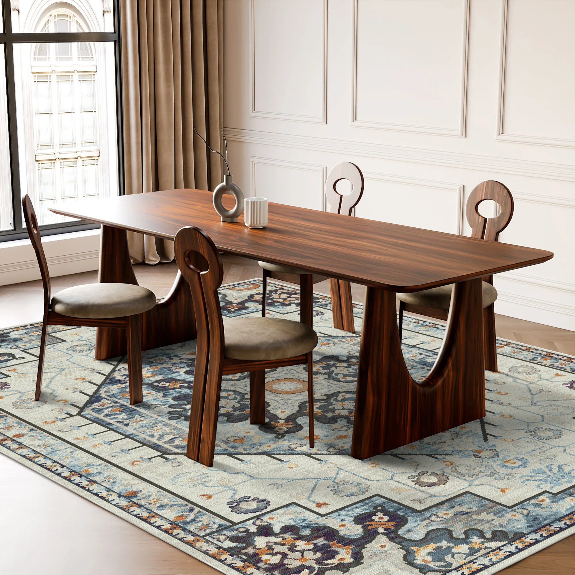 Sterling Elfenbein Emblem Medaillon Teppich