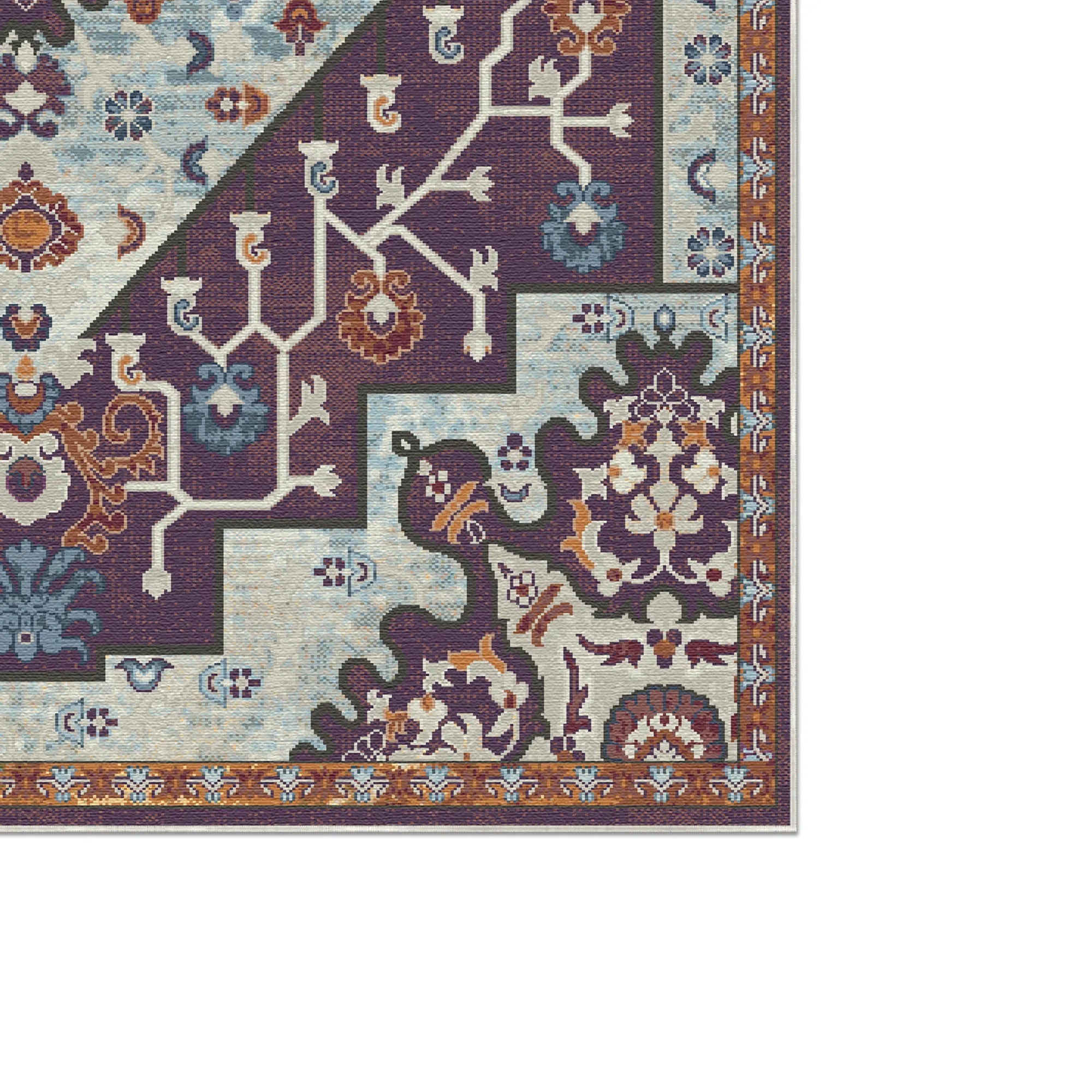Pflaume Azur Emblem Medaillon Teppich