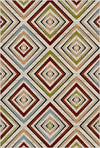 Sierra Prisma Geometrischer Waschbarer Teppich Rot