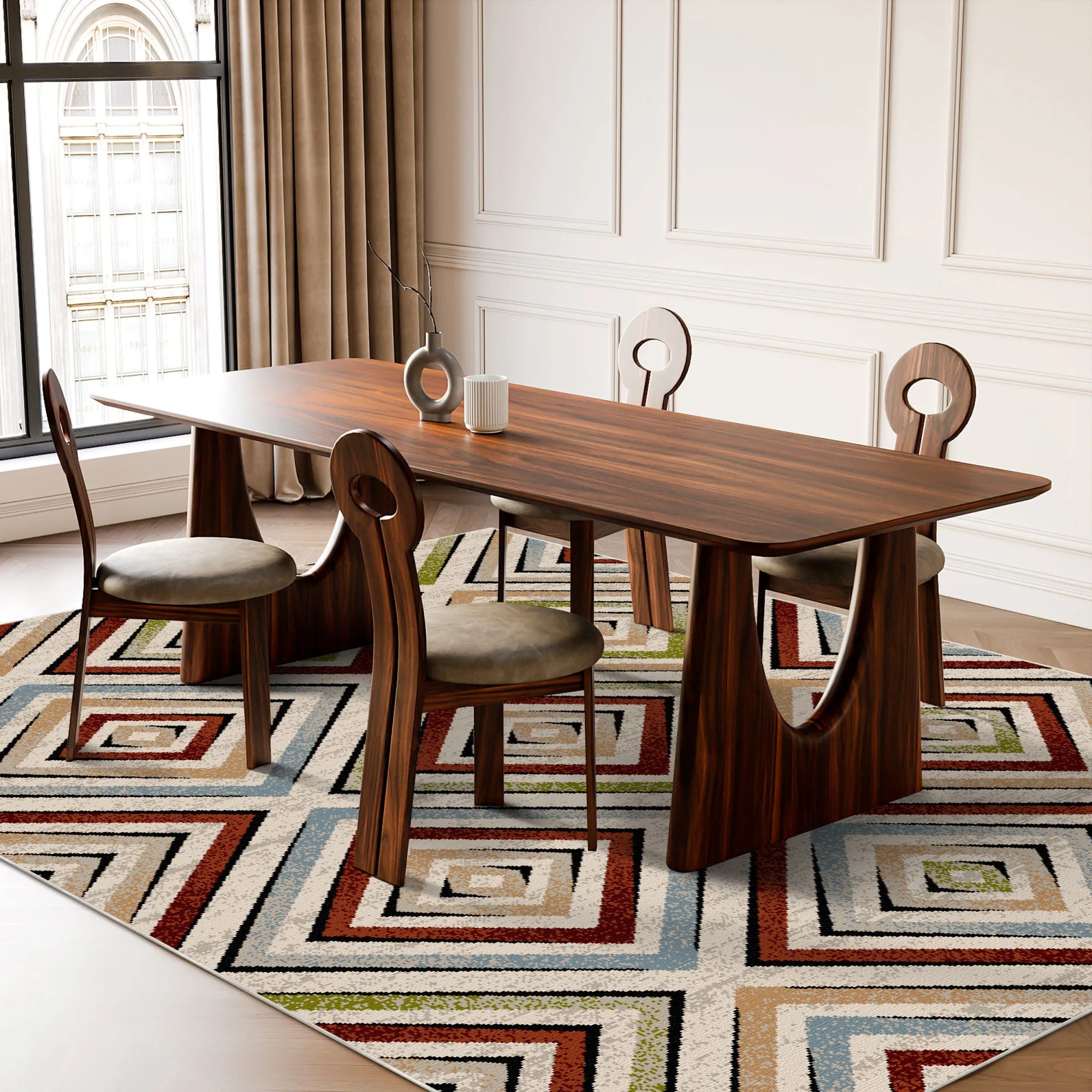 Sierra Prism Geometrischer Waschbarer Teppich