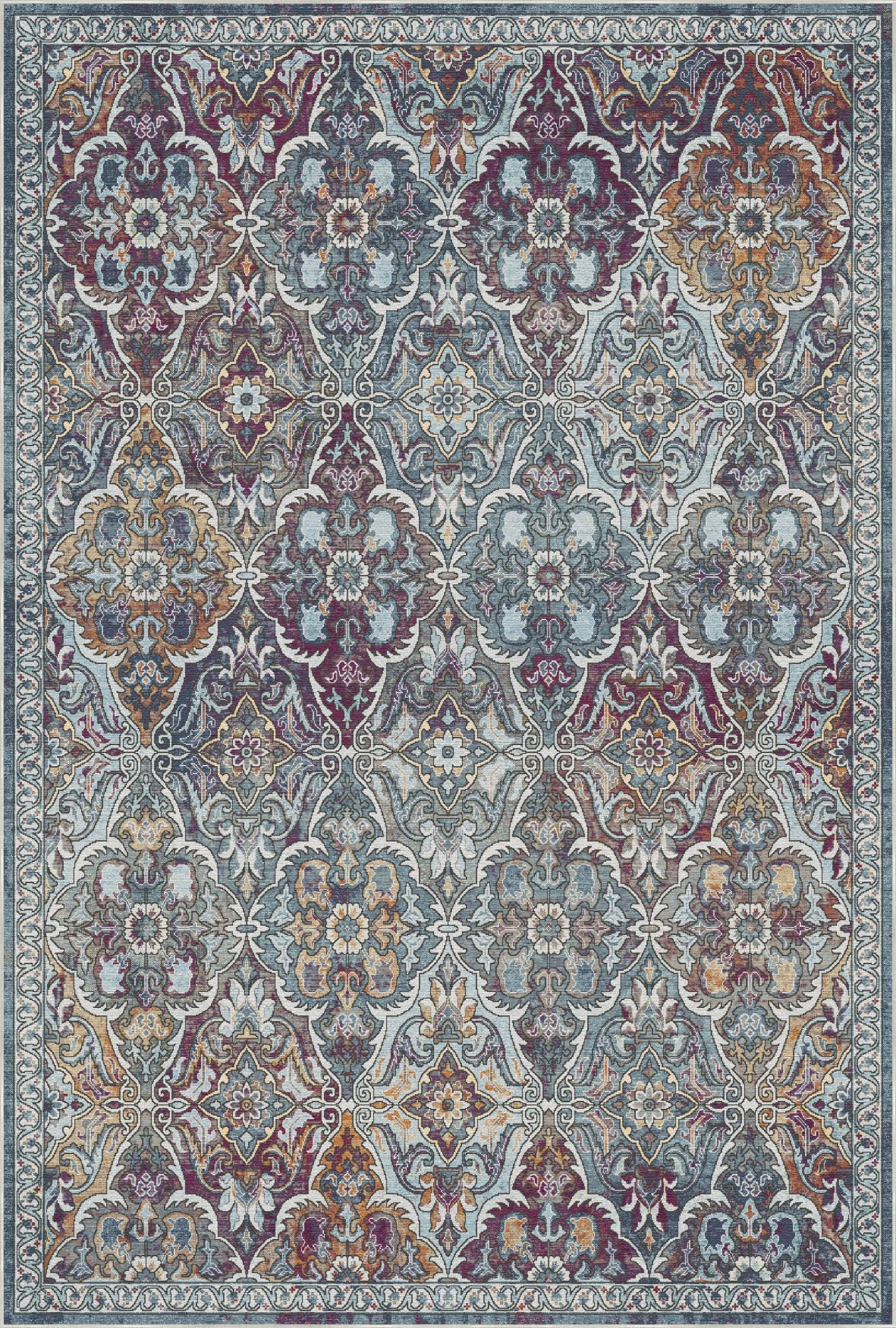 Waschbarer Teppich Celeste Slate Arabesque