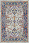 Elara Marinegrau Blumen Teppich Hellgrau
