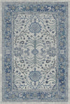 Elara Grau Blau Blumen Teppich Blau