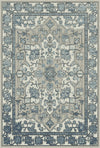 Aria Blau Grau Blumen Teppich Blau