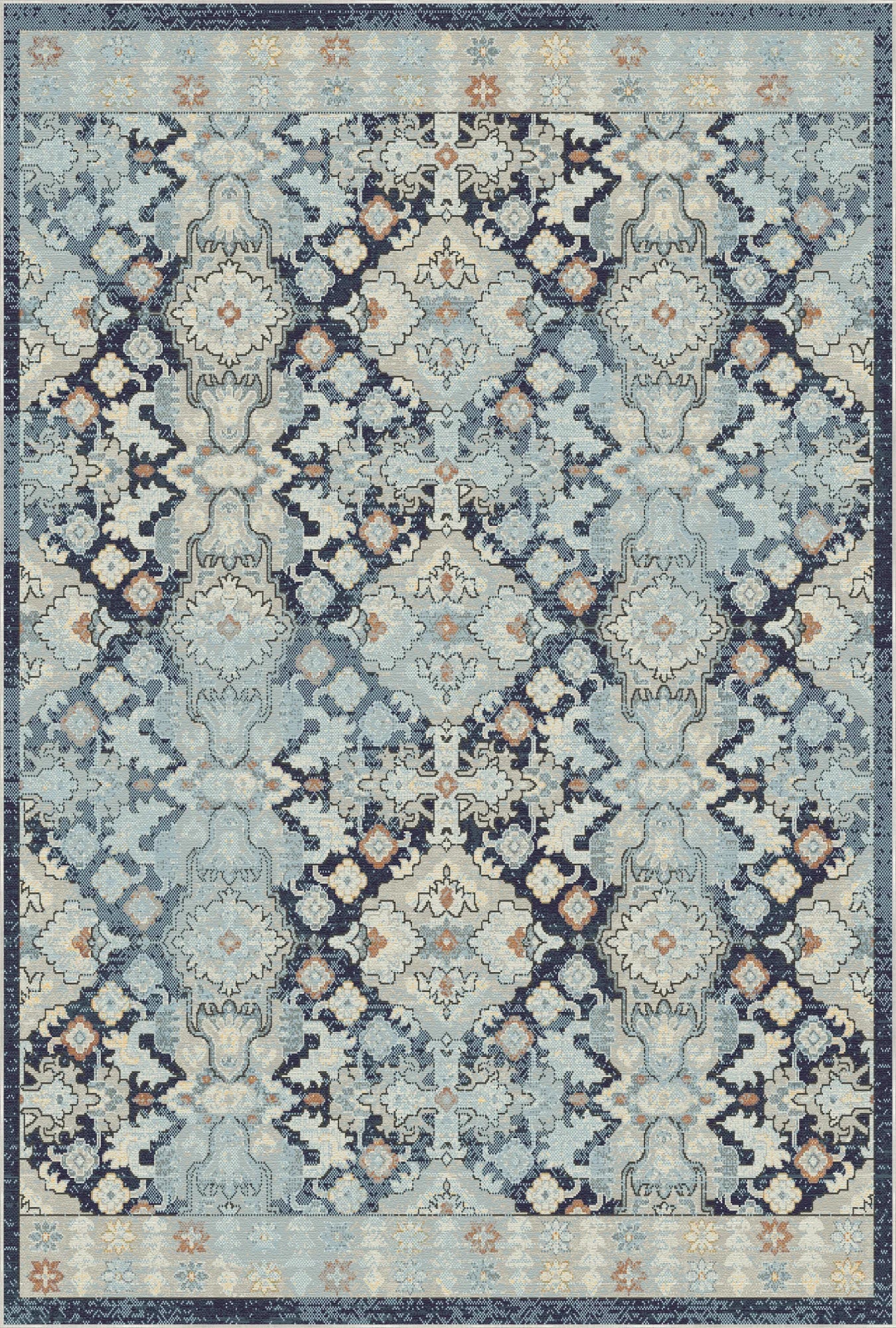 Lumina Slate Navy Geometrischer Teppich