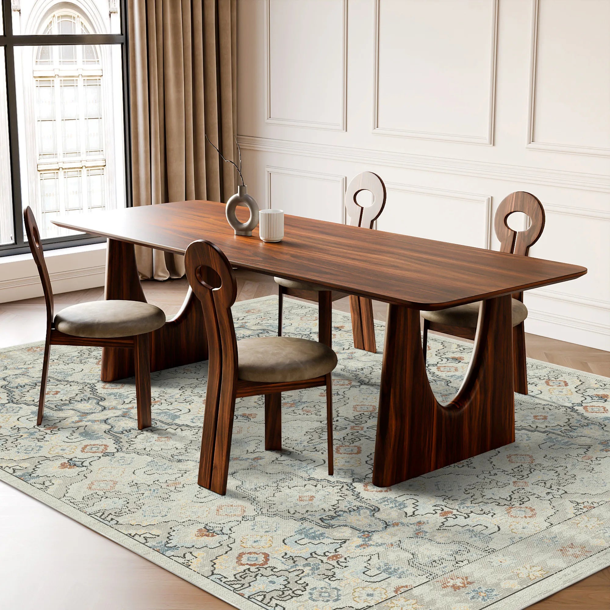 Lumina Grau Geometrischer Teppich