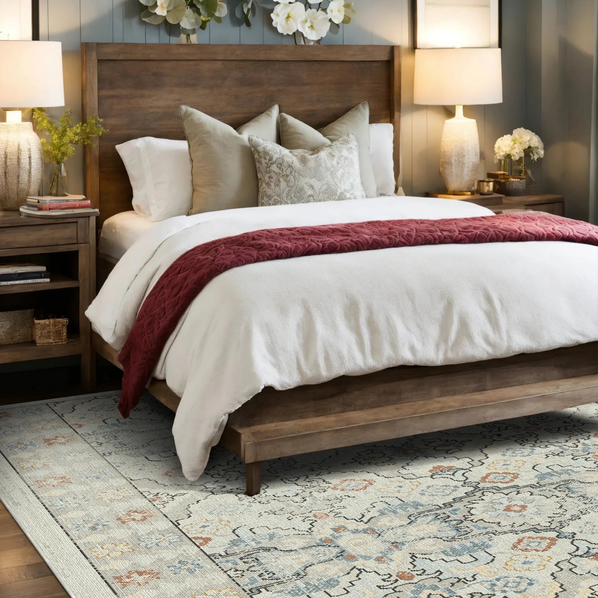 Lumina Grau Geometrischer Teppich