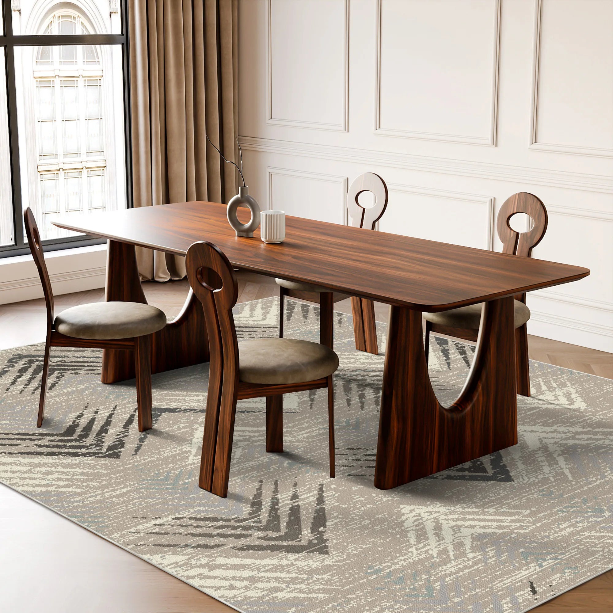 Waschbarer Teppich Tundra Echo im Used-Look