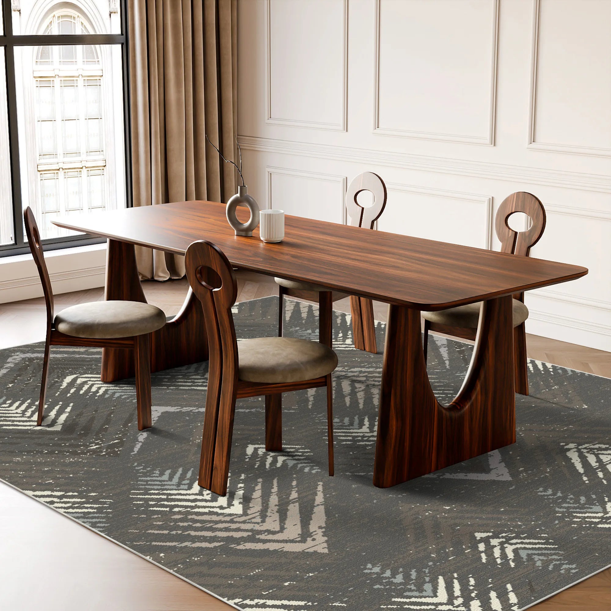 Canyon Shadow Abstrakter Waschbarer Teppich