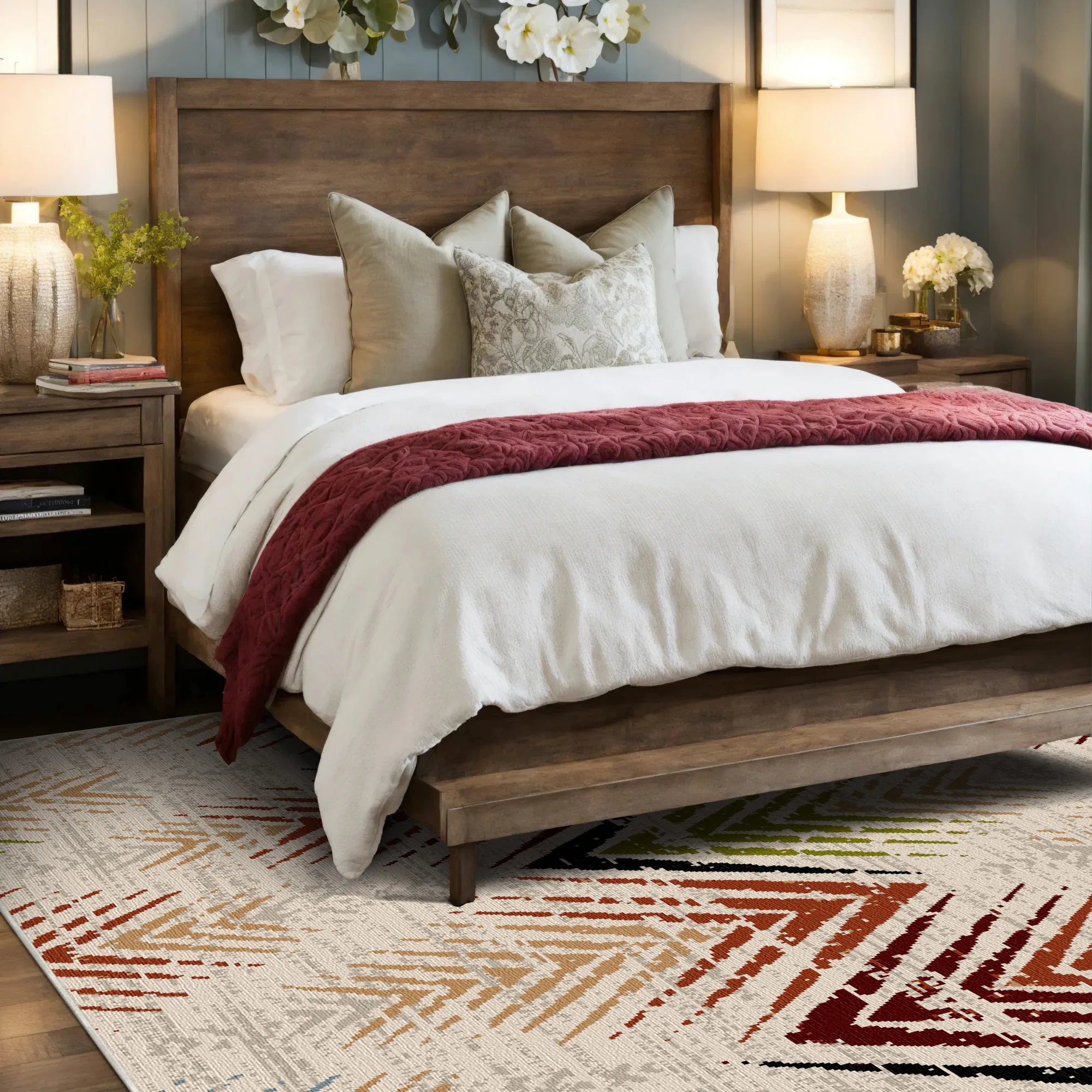 Rio Mosaic Abstrakter Waschbarer Teppich