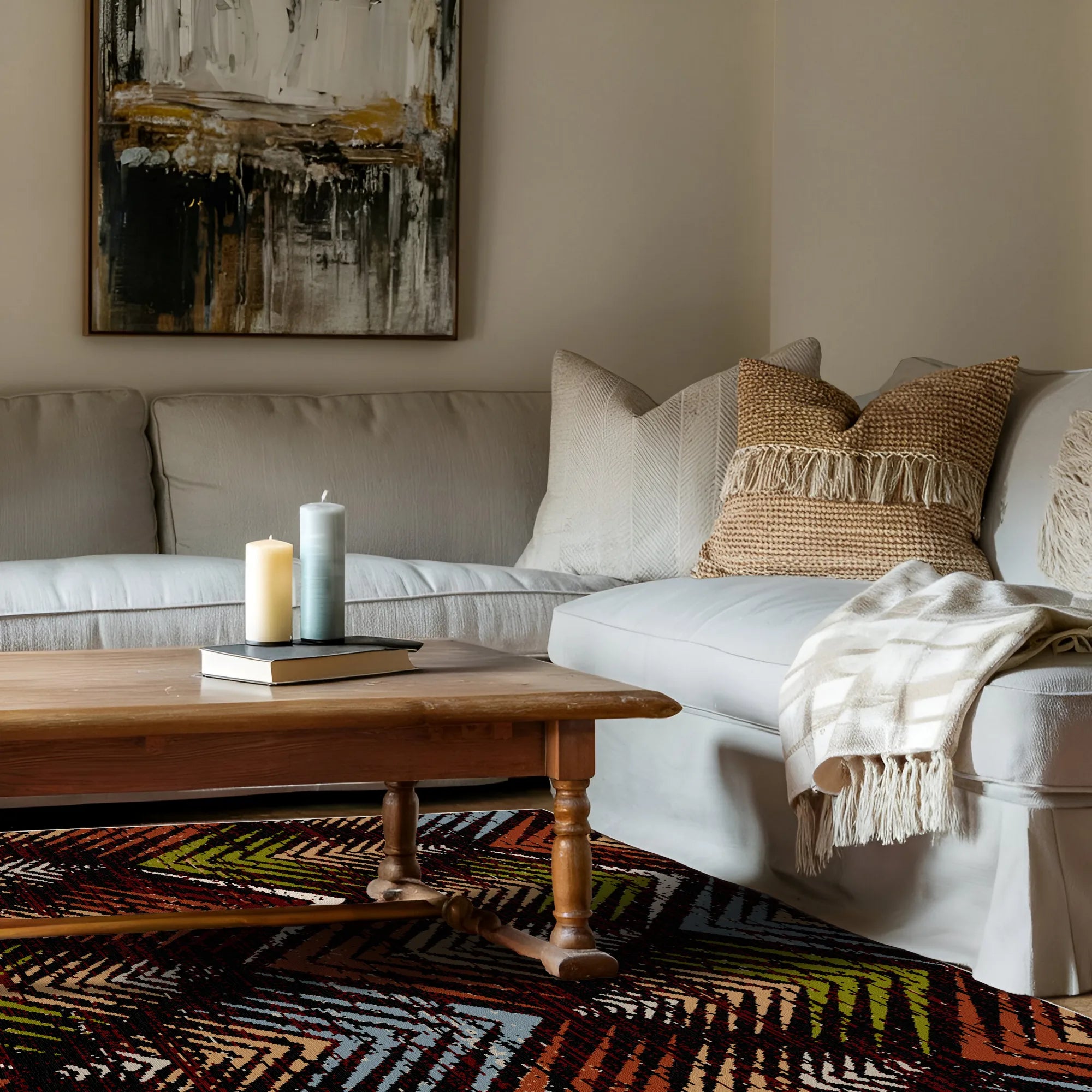 Waschbarer Teppich Ember Peak Abstrakt