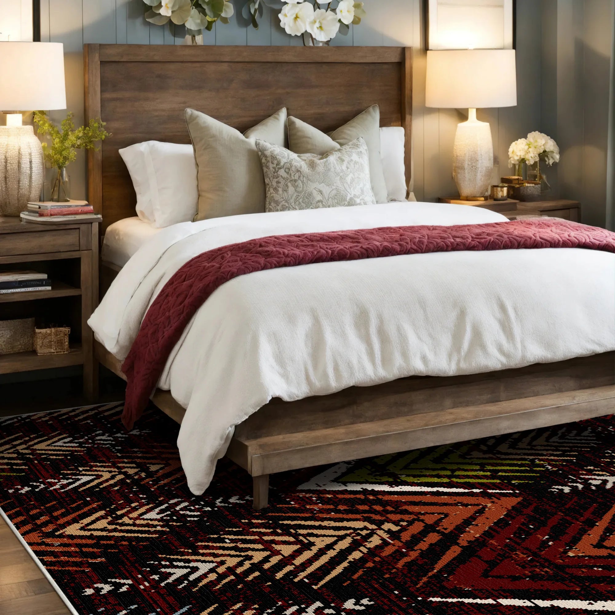 Waschbarer Teppich Ember Peak Abstrakt