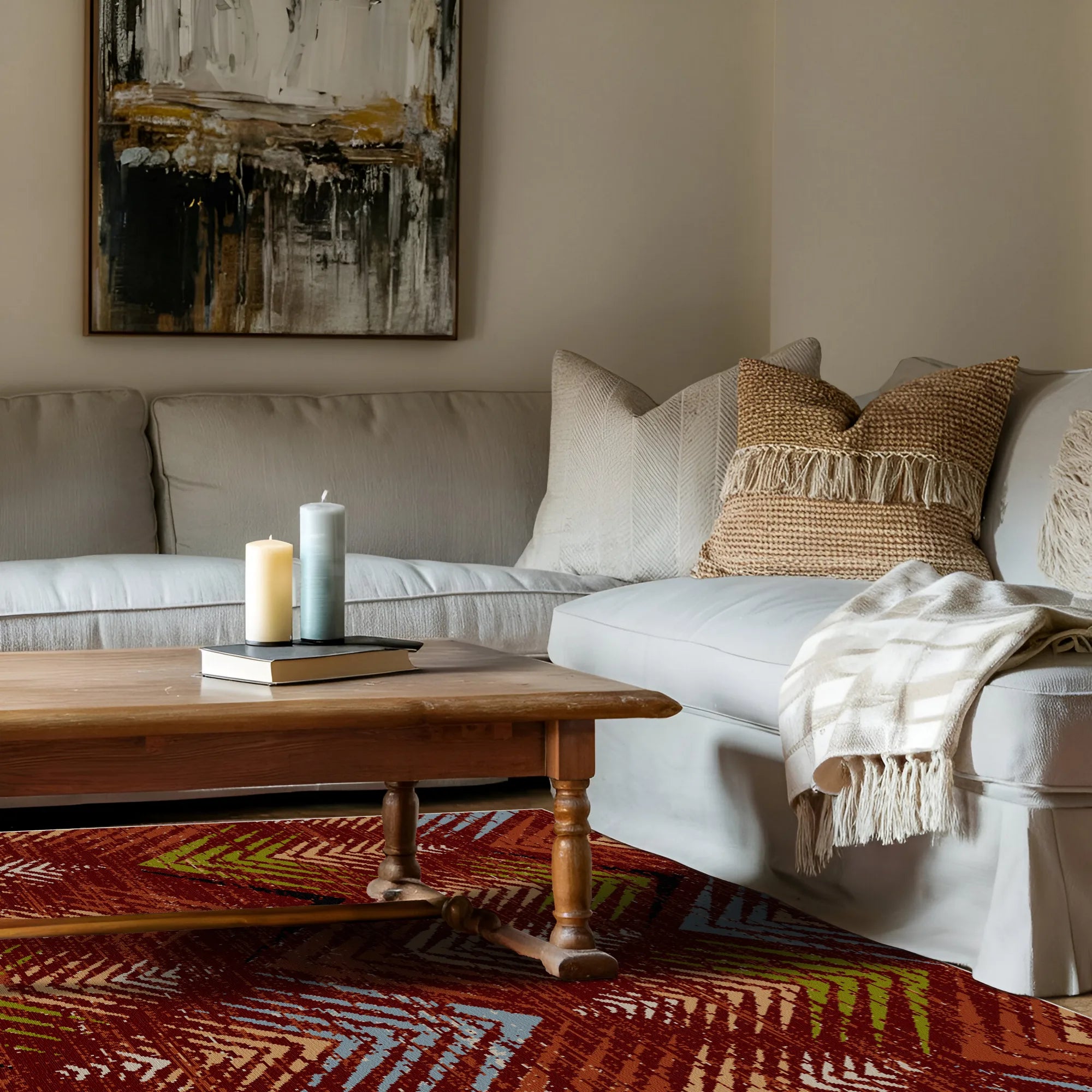 Waschbarer Teppich Scarlet Valley Abstract