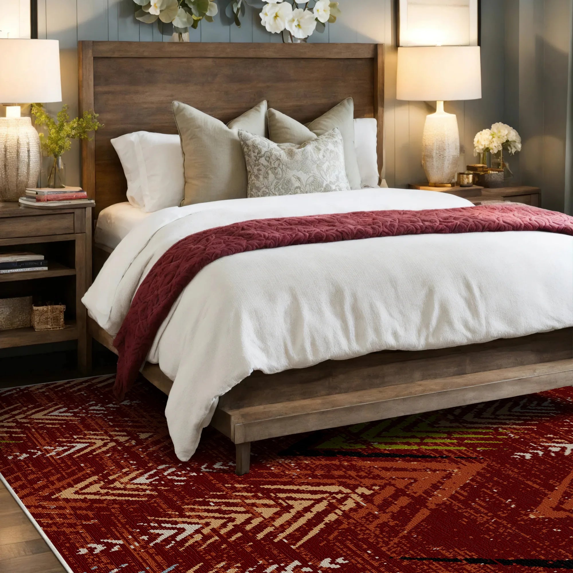 Waschbarer Teppich Scarlet Valley Abstract