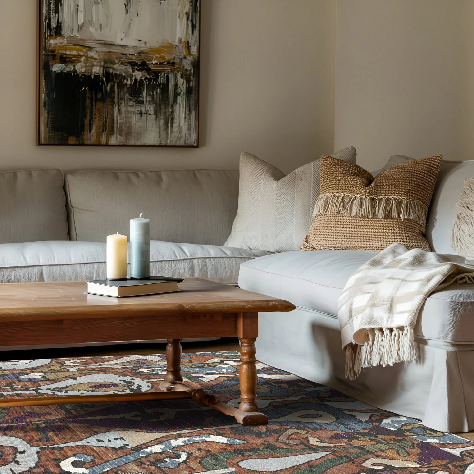 Amber Flux Abstrakter Teppich