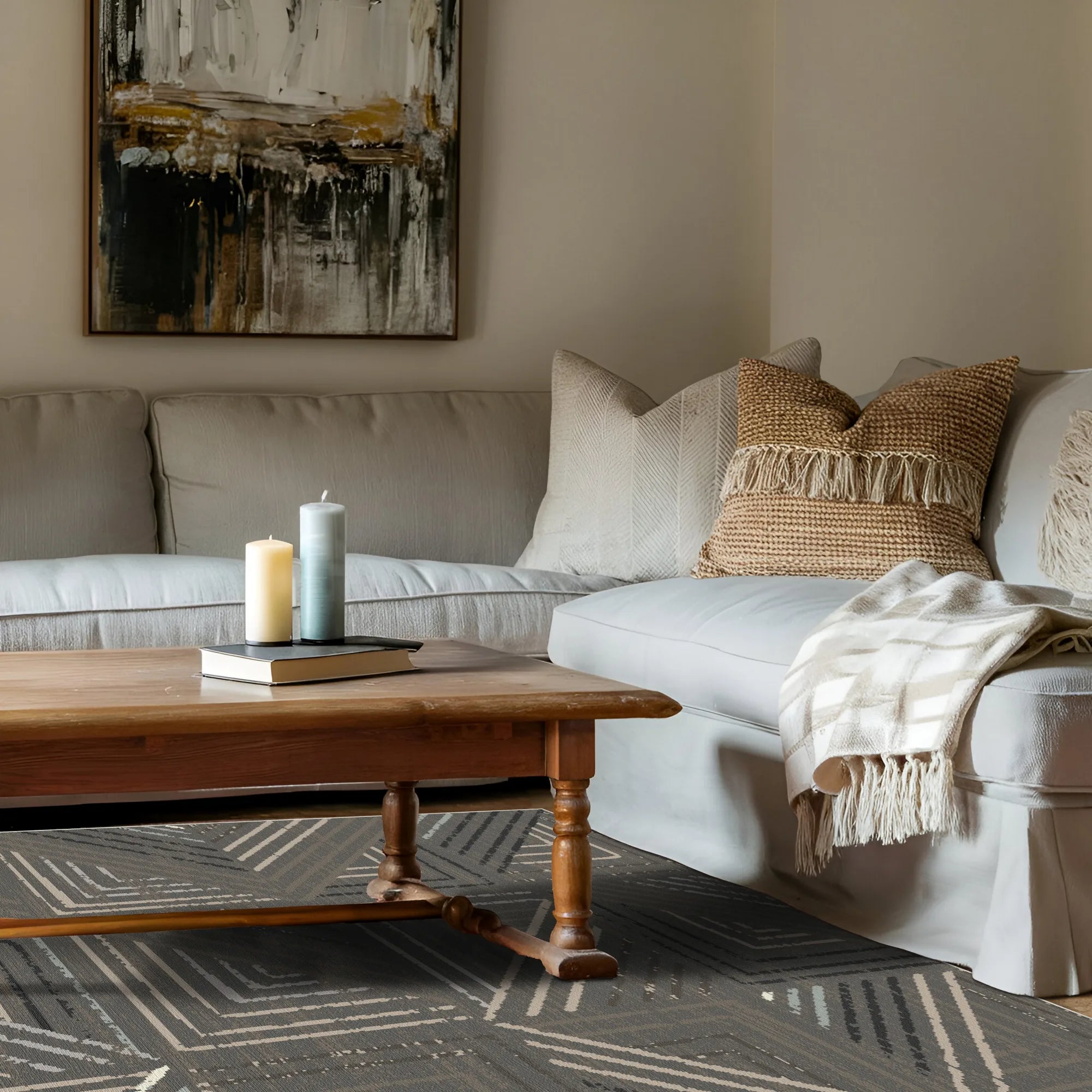 Waschbarer Teppich Slate Metro Geometric