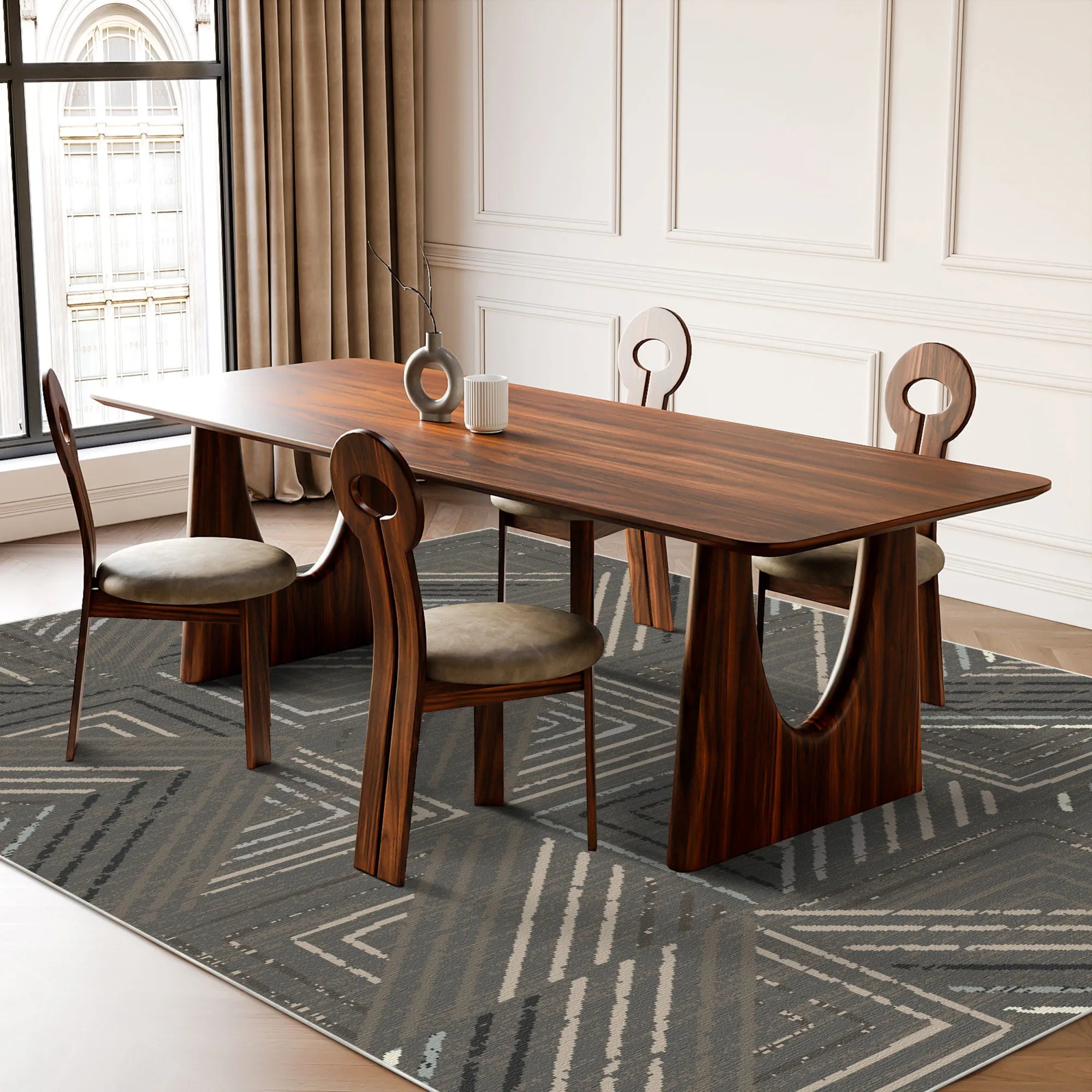 Waschbarer Teppich Slate Metro Geometric