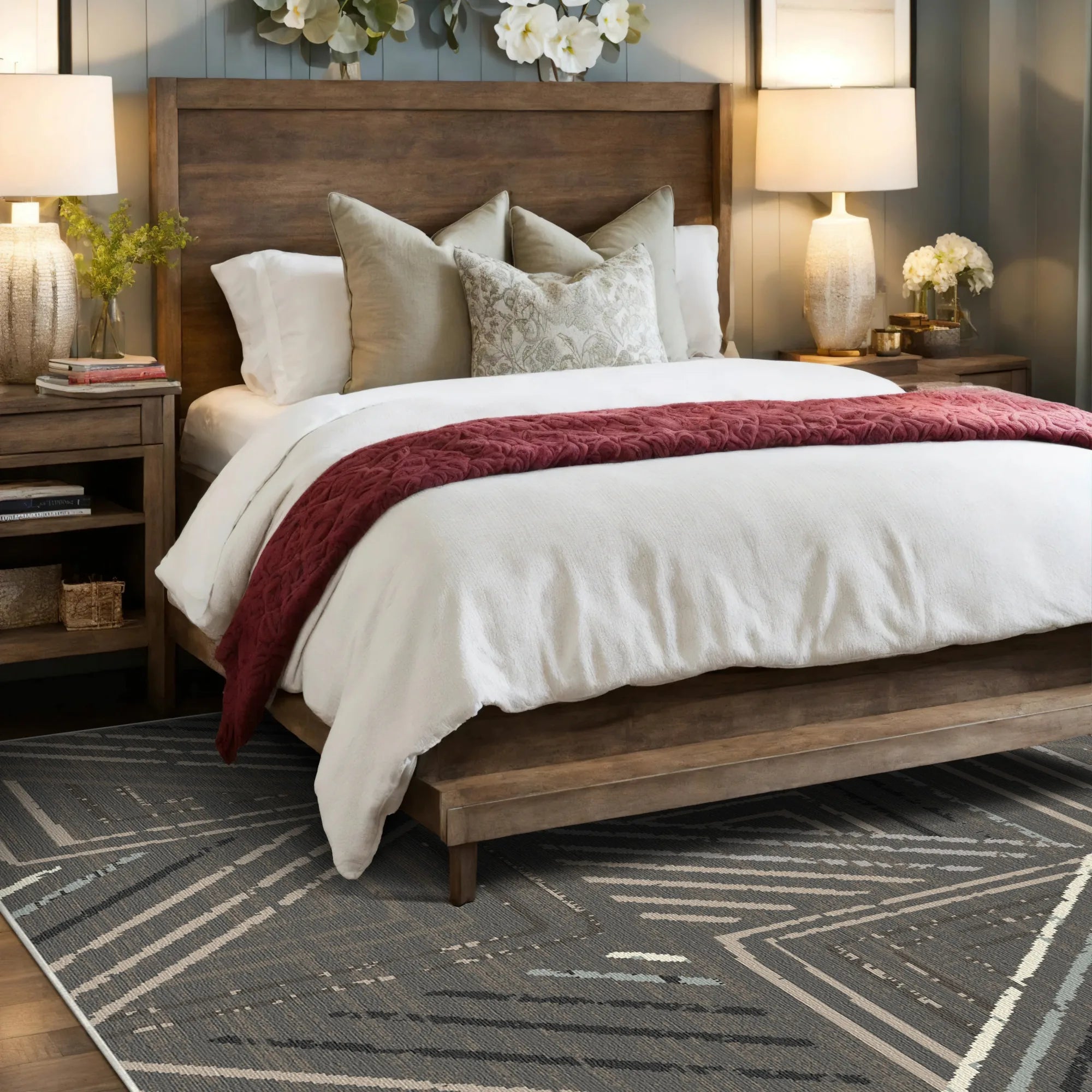 Waschbarer Teppich Slate Metro Geometric