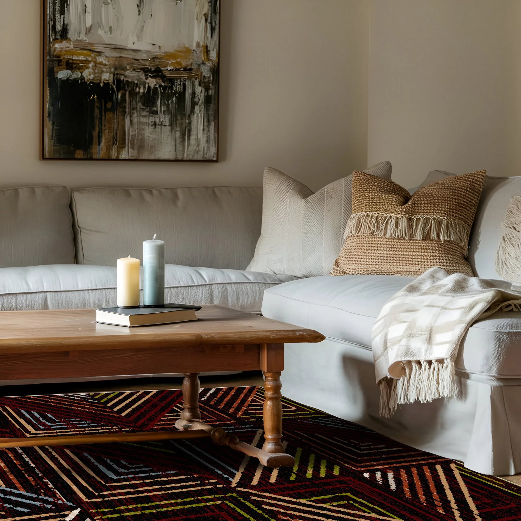 Midnight Canyon Geometrischer Waschbarer Teppich