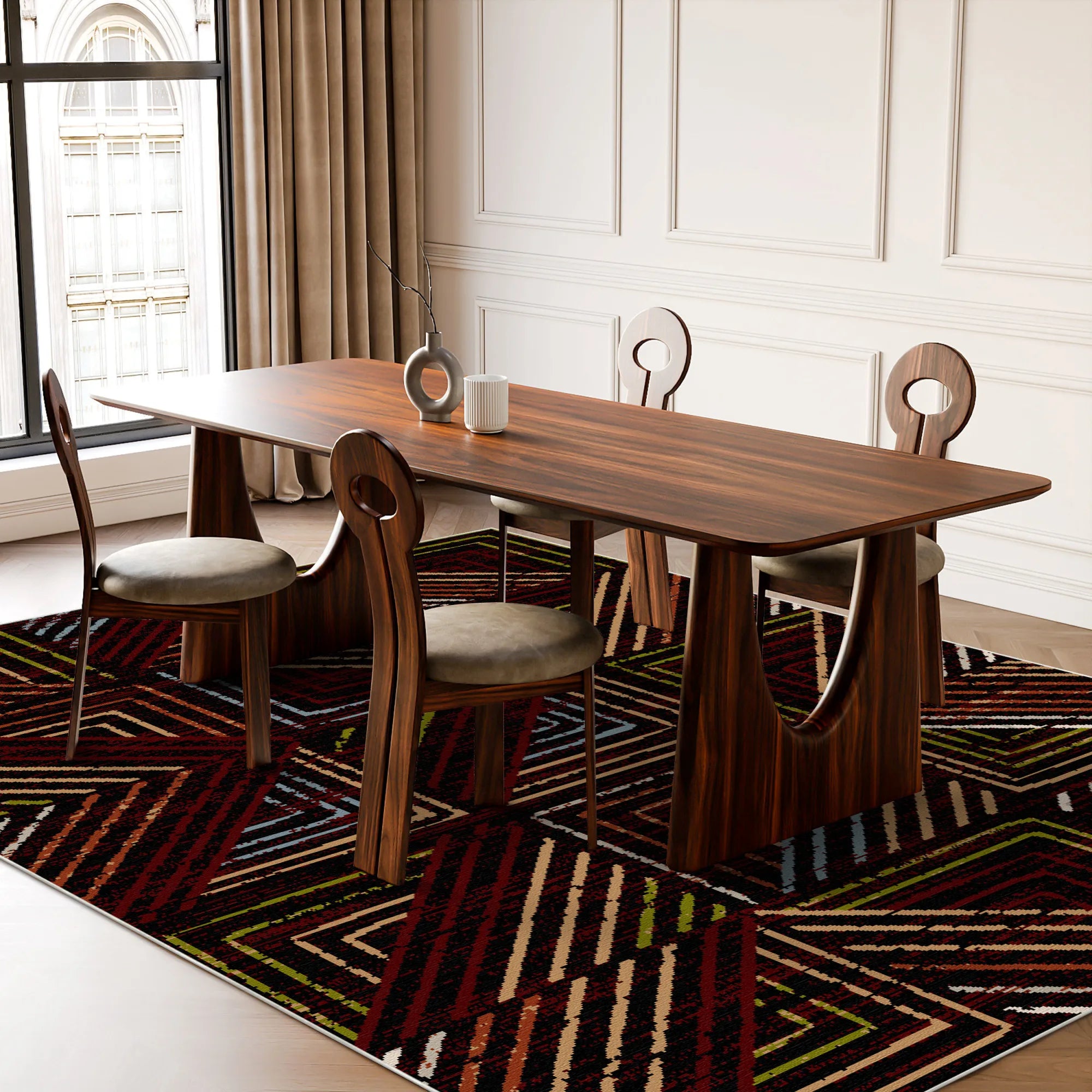 Midnight Canyon Geometrischer Waschbarer Teppich