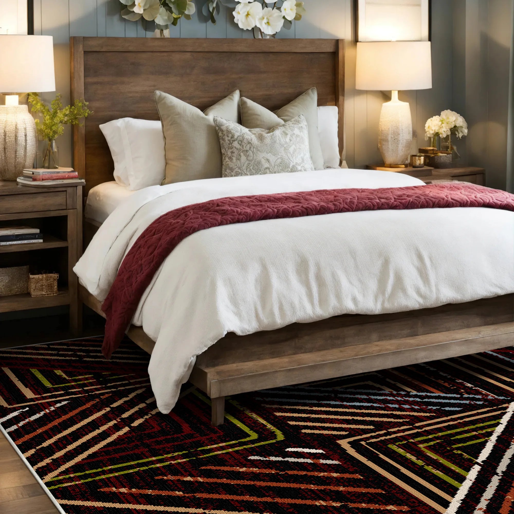 Midnight Canyon Geometrischer Waschbarer Teppich