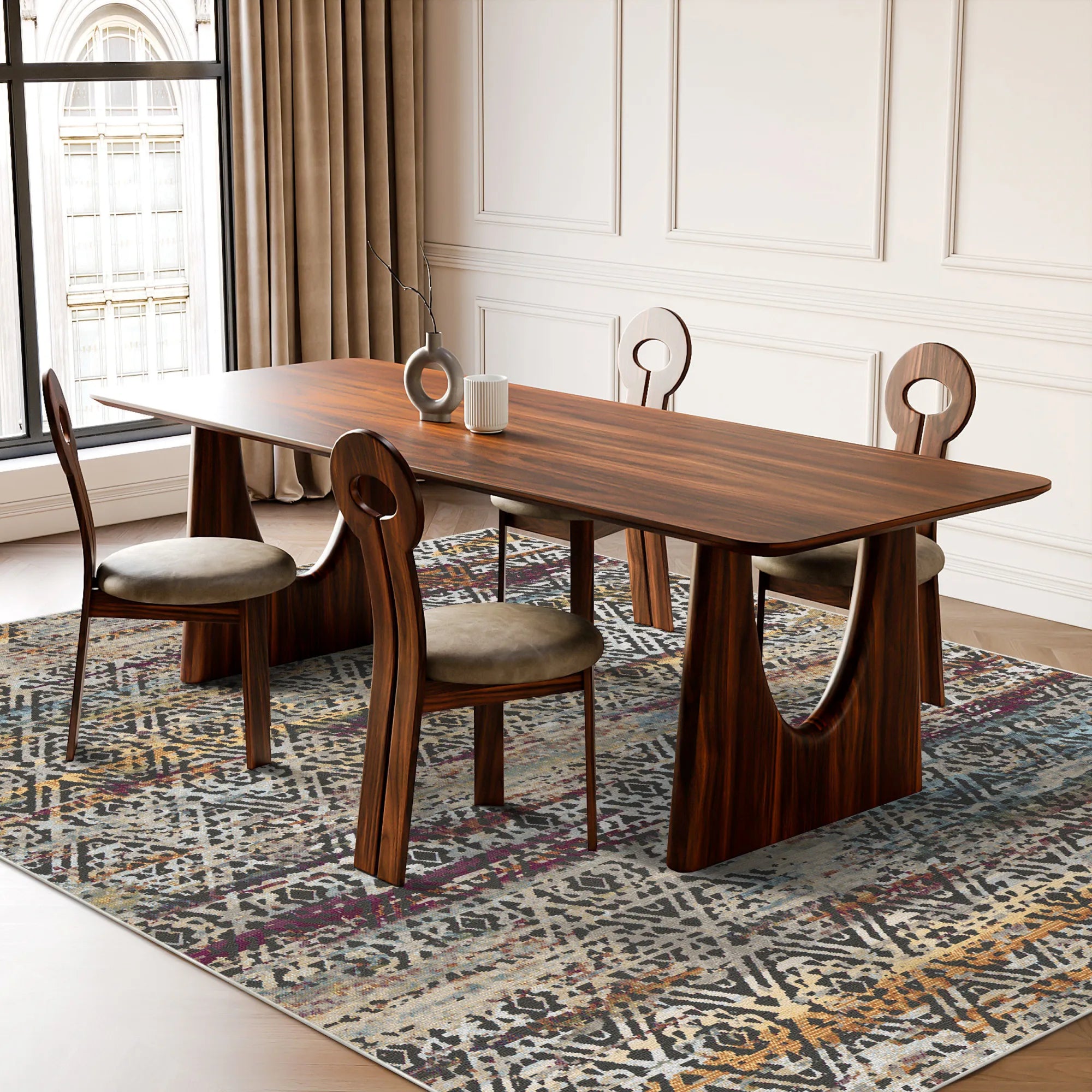 Lebhafter Geometrischer Teppich Sonnenwende