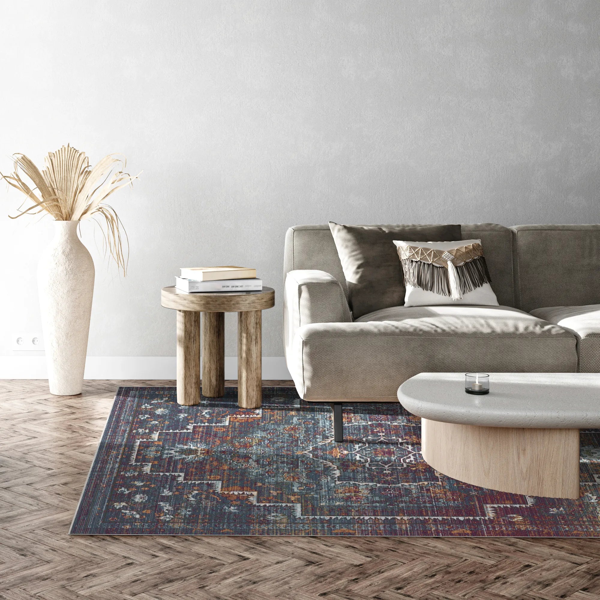 Nachtaktiver Stufenmedaillon Teppich