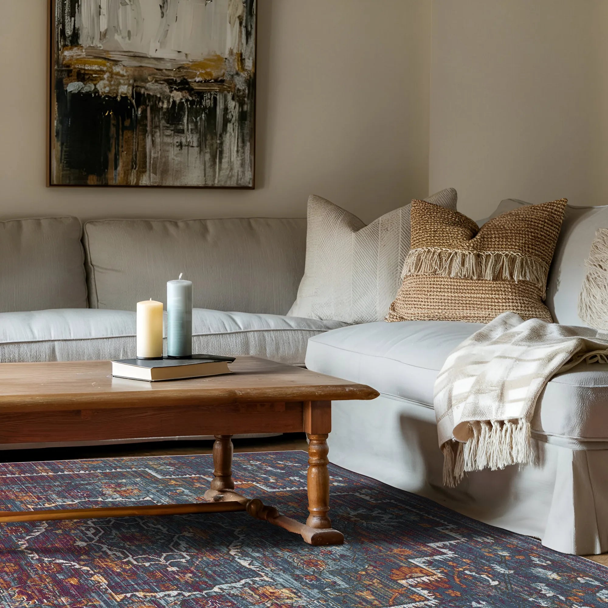 Nachtaktiver Stufenmedaillon Teppich