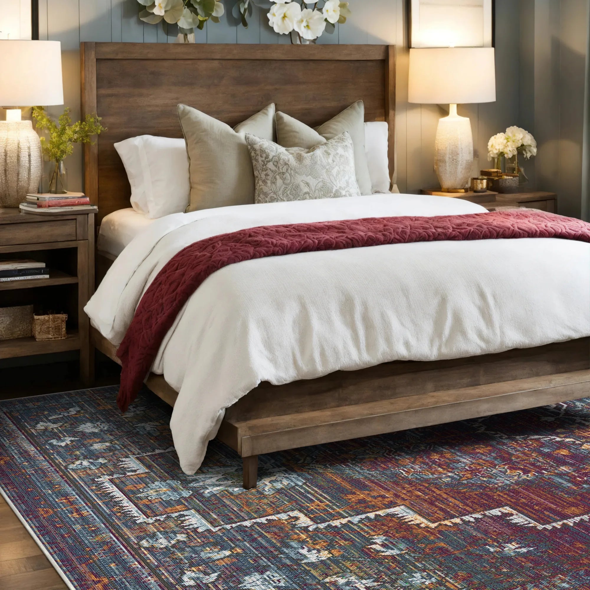 Nachtaktiver Stufenmedaillon Teppich