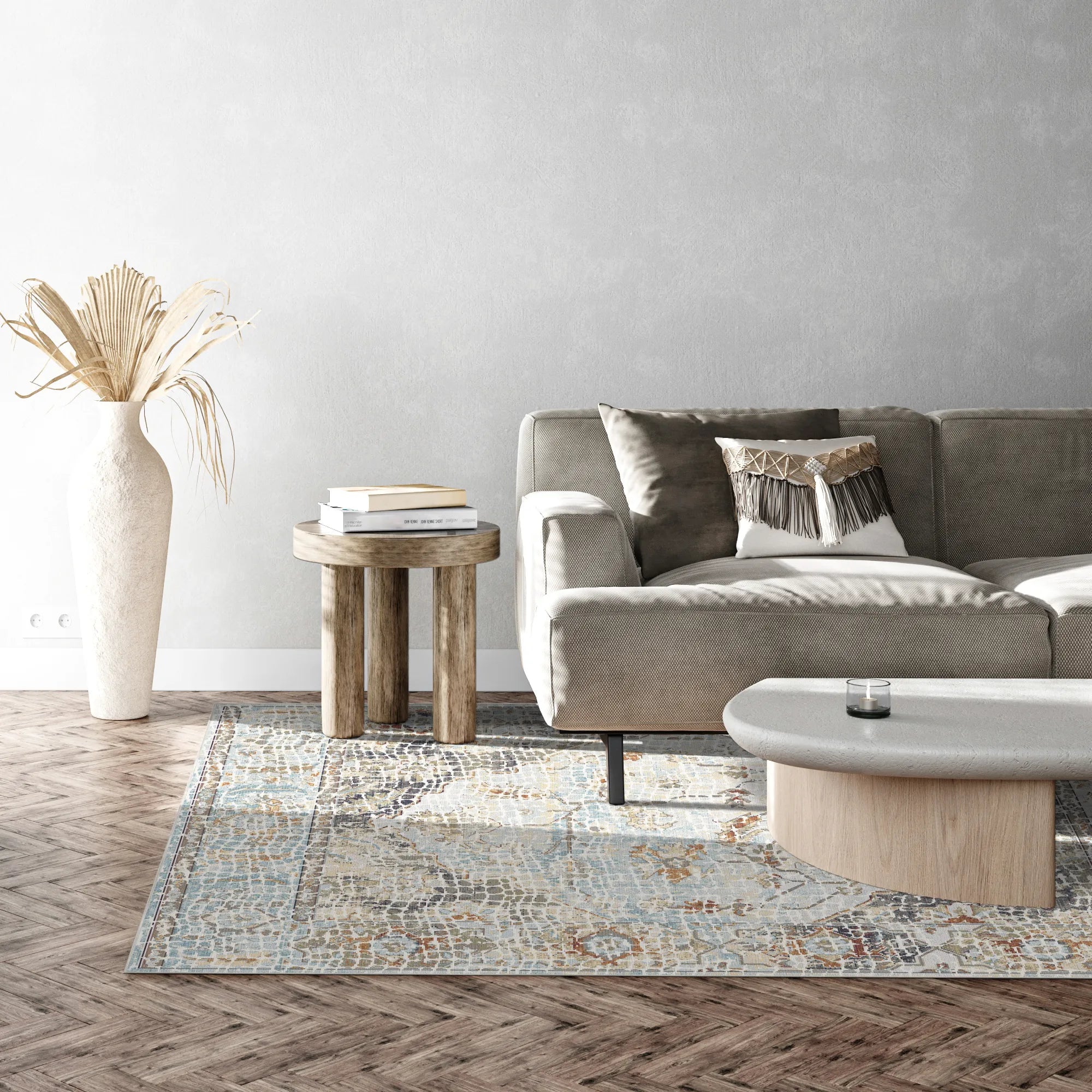 Azurblauer Mosaik Laubenteppich