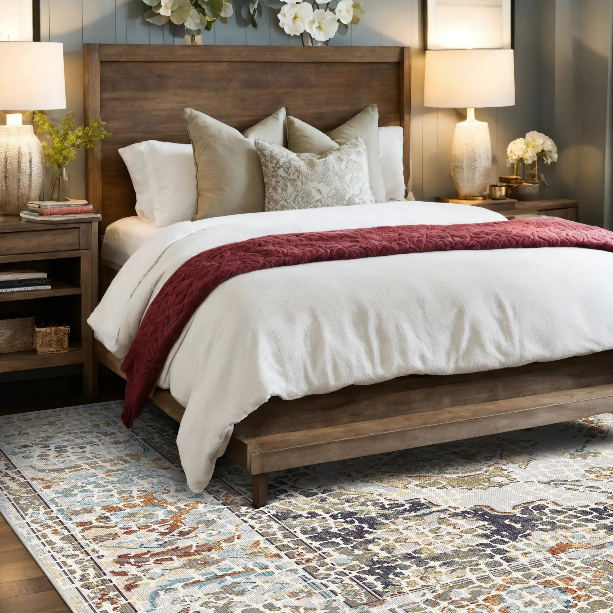 Azurblauer Mosaik Laubenteppich