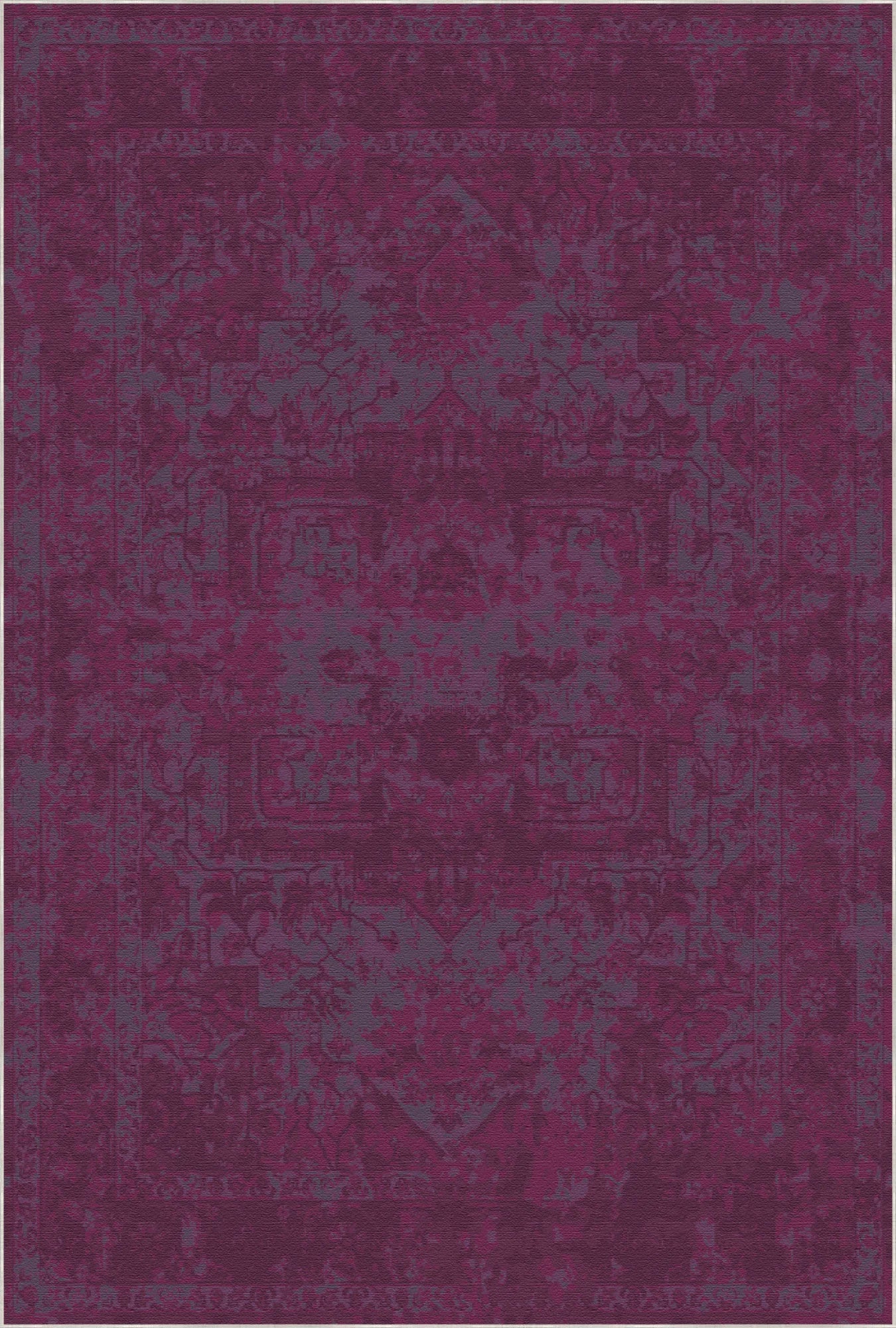 Souveräner Magenta Gelöschter Medaillon Teppich