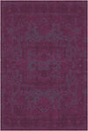 Souveräner Magenta Verblasster Medaillon-Teppich Pflaume