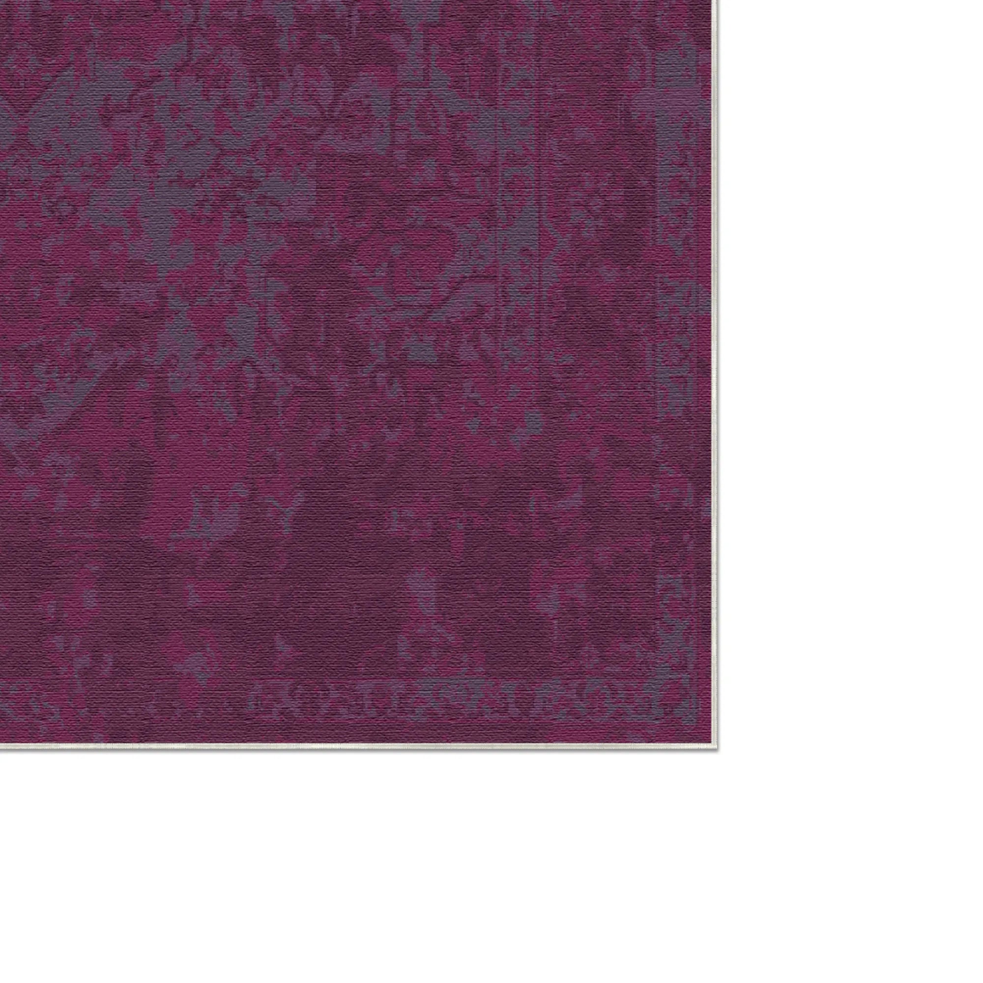 Souveräner Magenta Verblasster Medaillon-Teppich