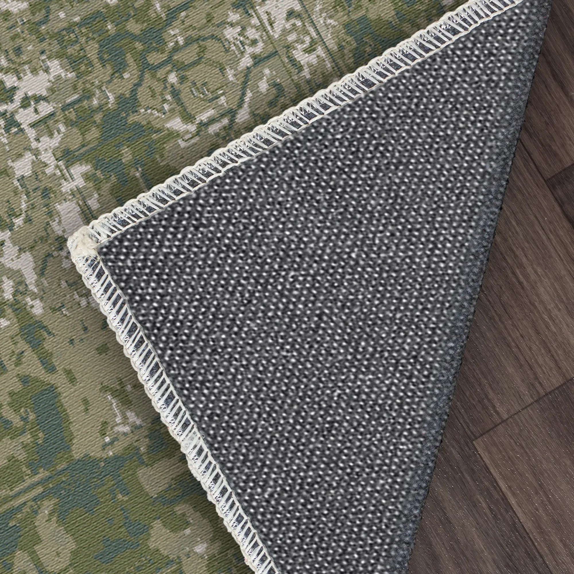 Grüner Nebel Erased Medaillon Teppich