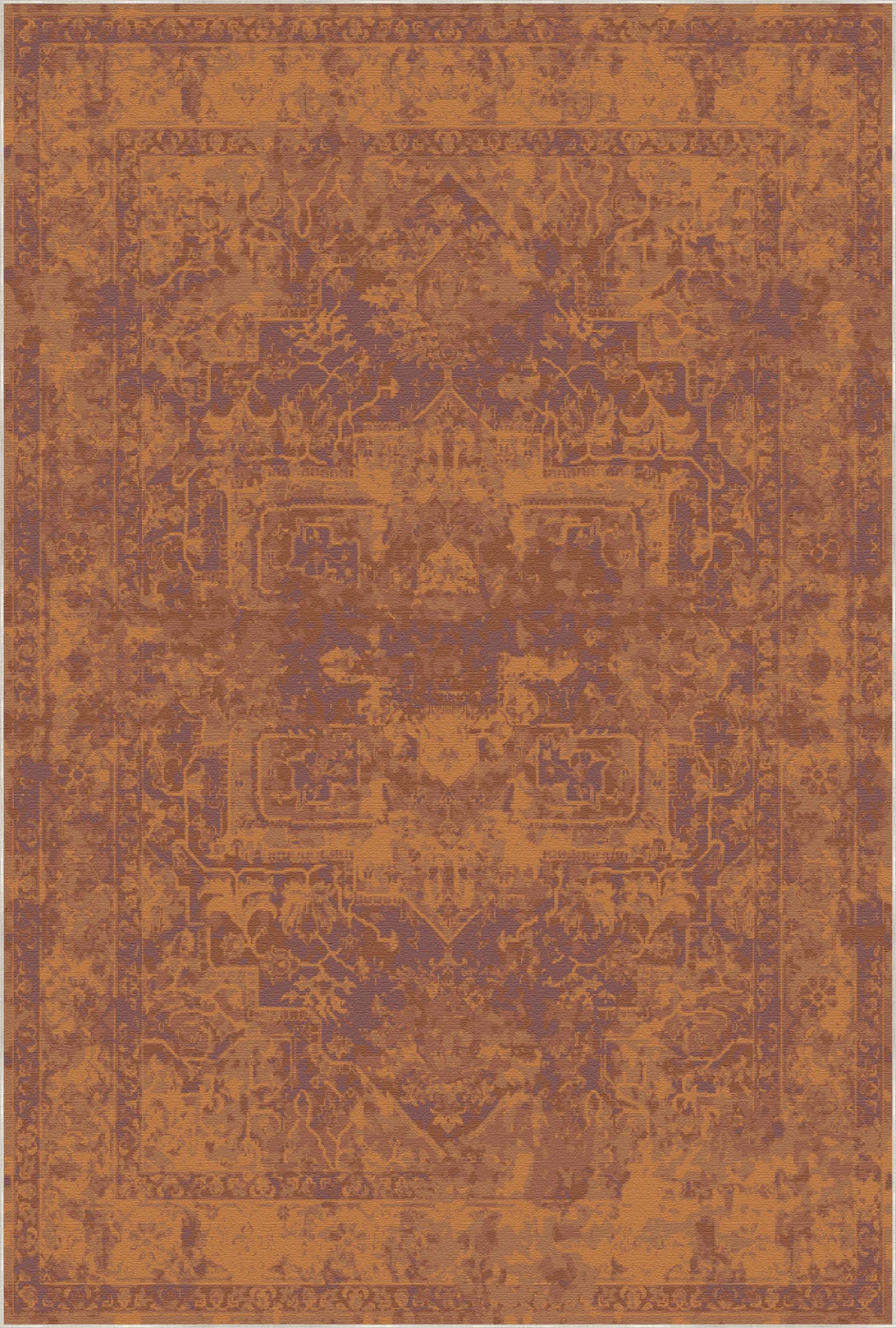 Amber Glow Erased Medallion Teppich
